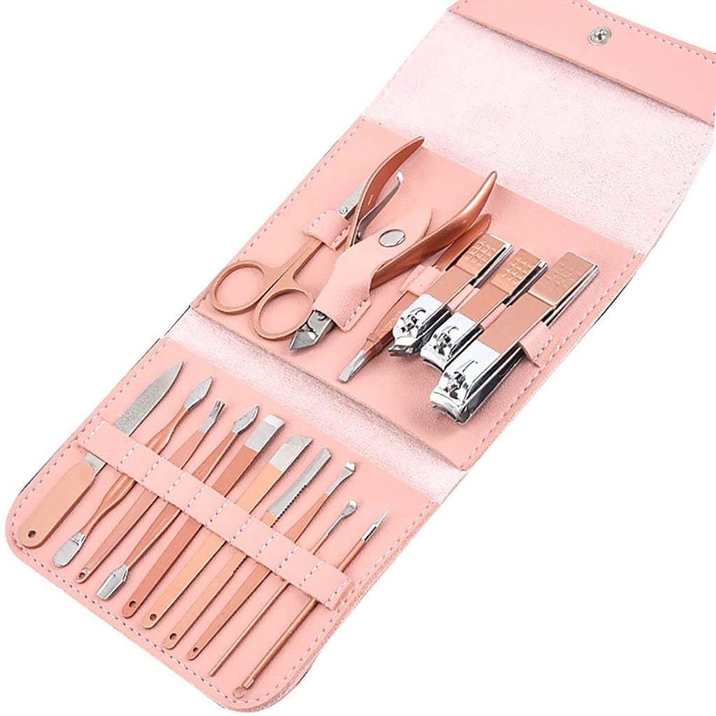 Manicure Pedicure Grooming Kit - Professional 16 Pcs Manicure Set - Stainless Steel Nail Clipper Set